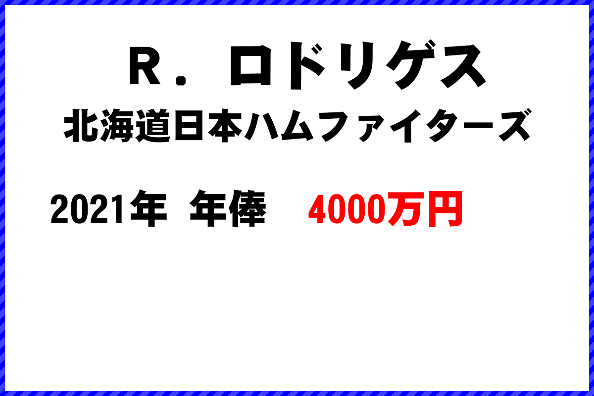 Ｒ．ロドリゲス選手の年俸