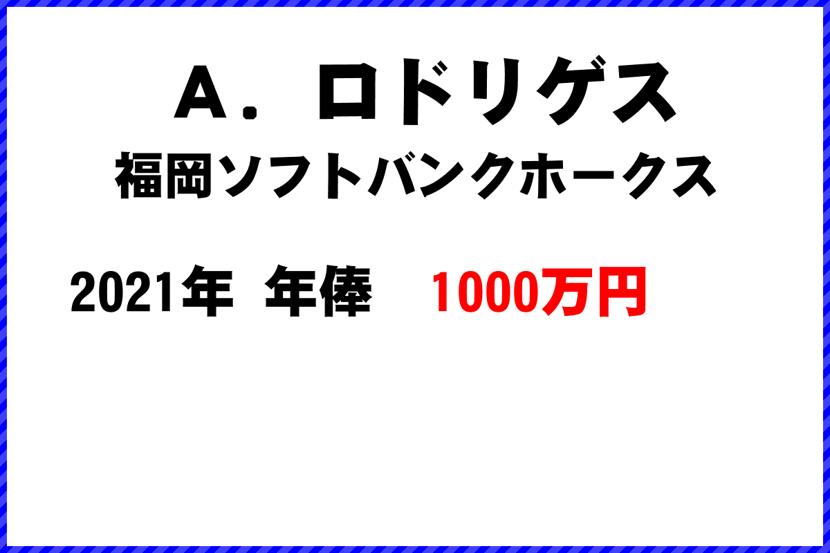 Ａ．ロドリゲス選手の年俸