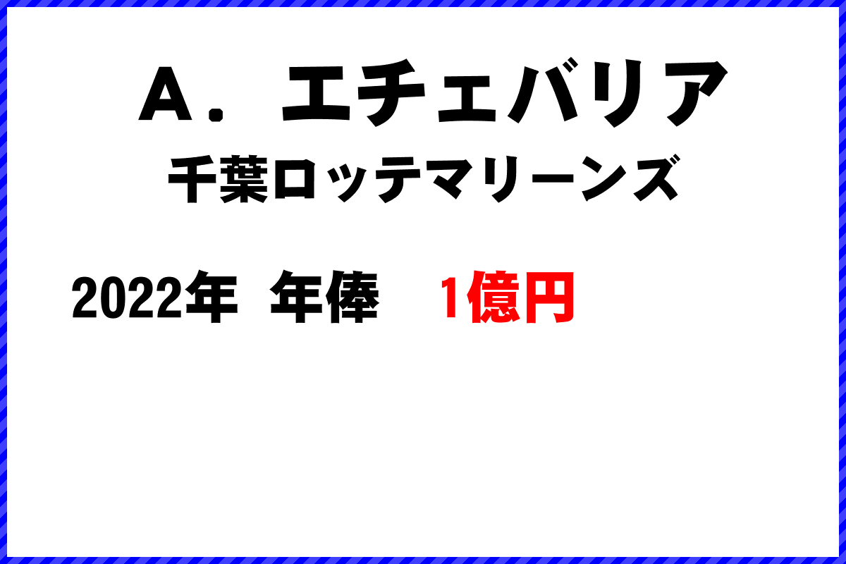 Ａ．エチェバリア選手の年俸