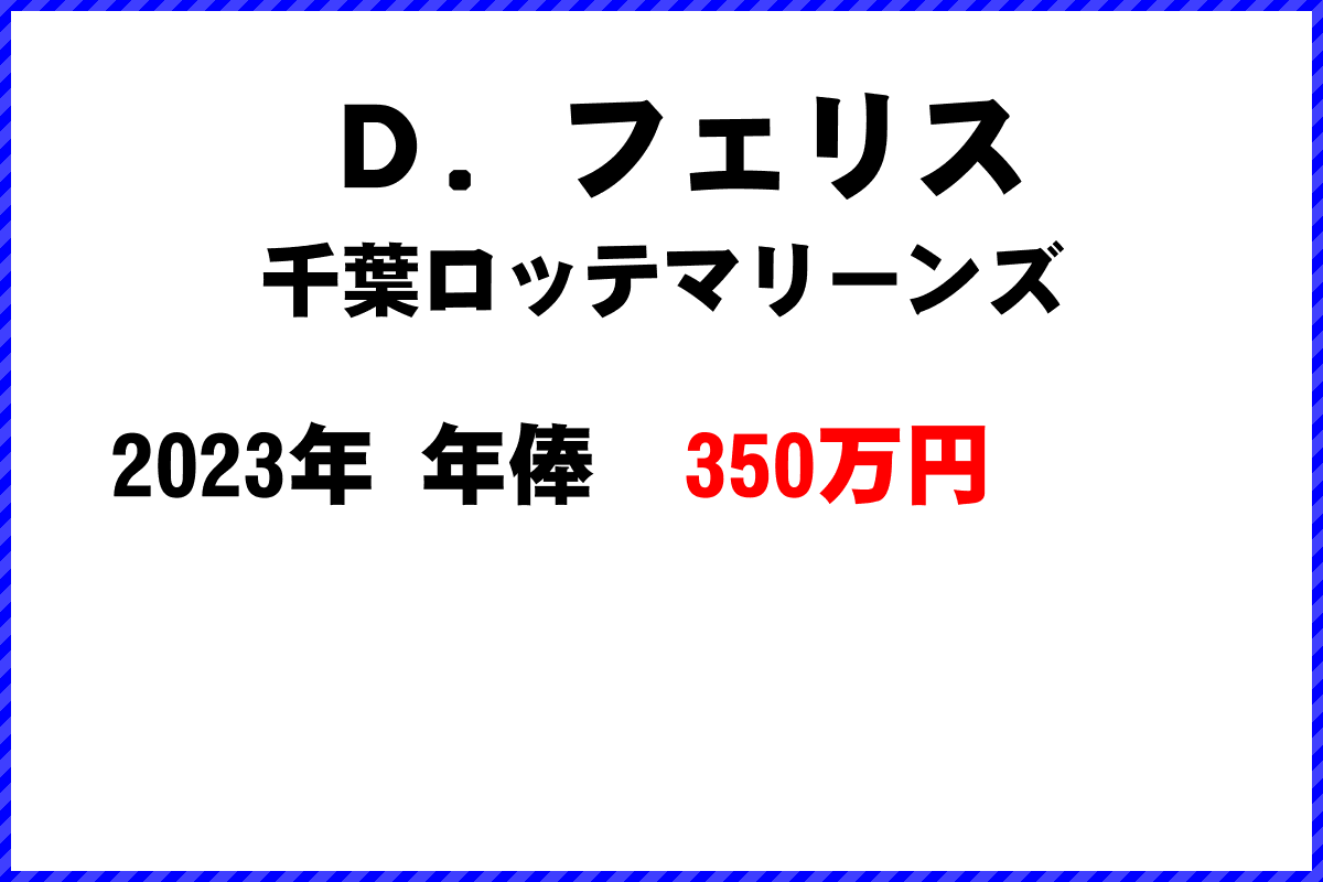 Ｄ．フェリス選手の年俸