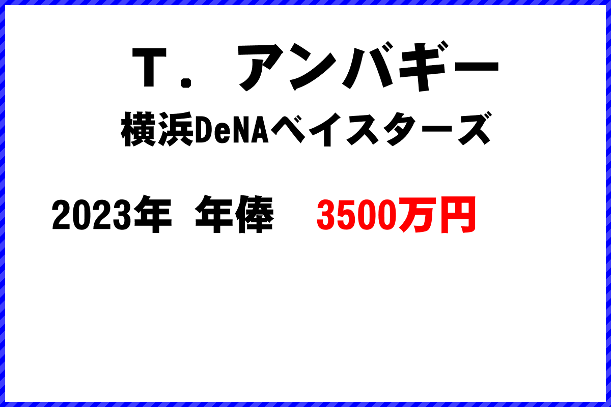 Ｔ．アンバギー選手の年俸