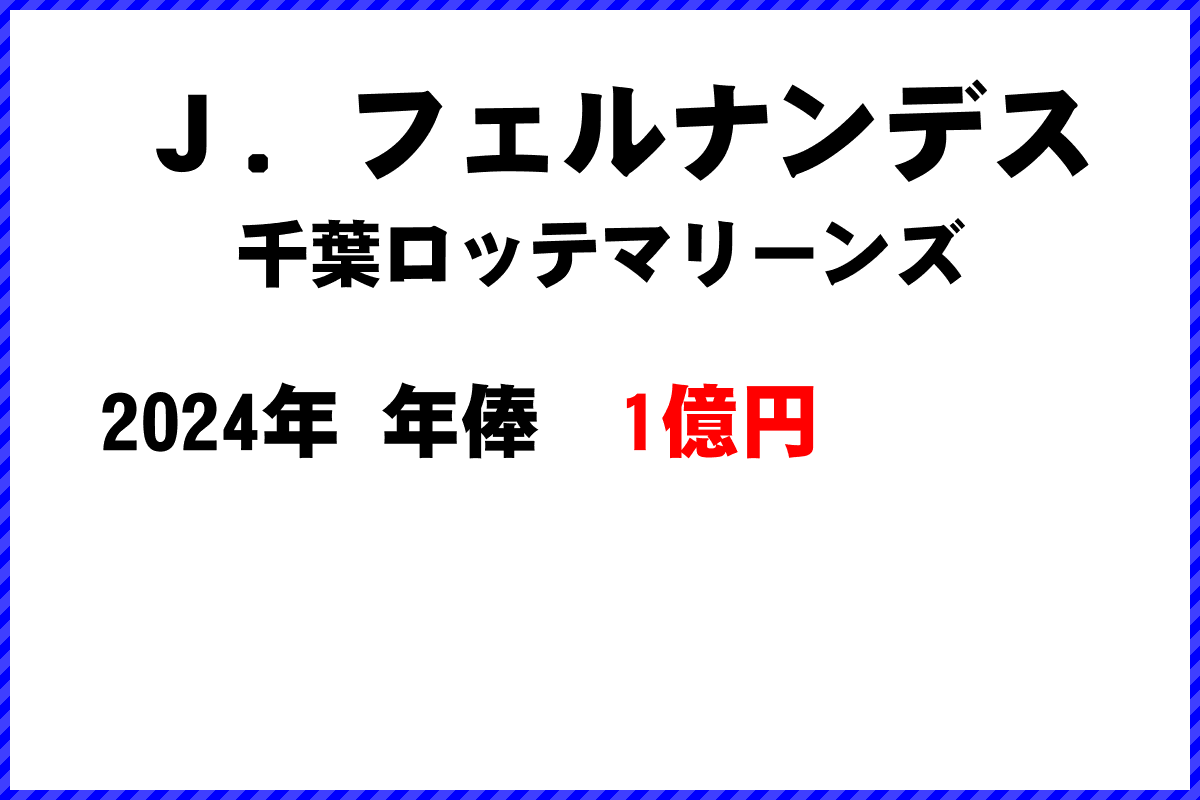 Ｊ．フェルナンデス選手の年俸