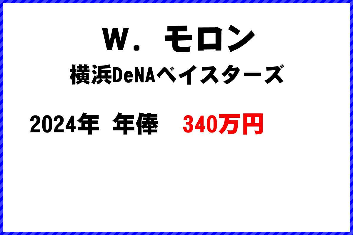 Ｗ．モロン選手の年俸