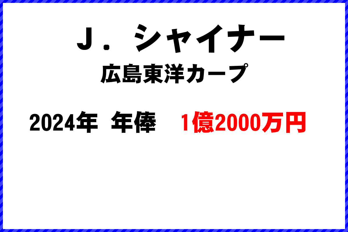 Ｊ．シャイナー選手の年俸