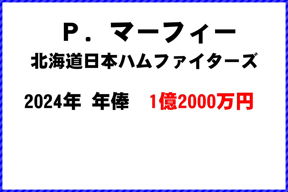 Ｐ．マーフィー選手の年俸