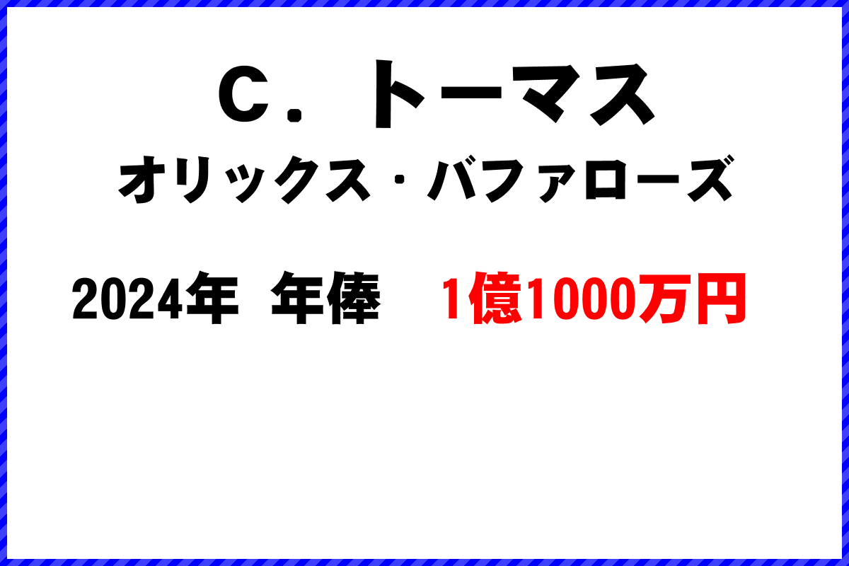 Ｃ．トーマス選手の年俸