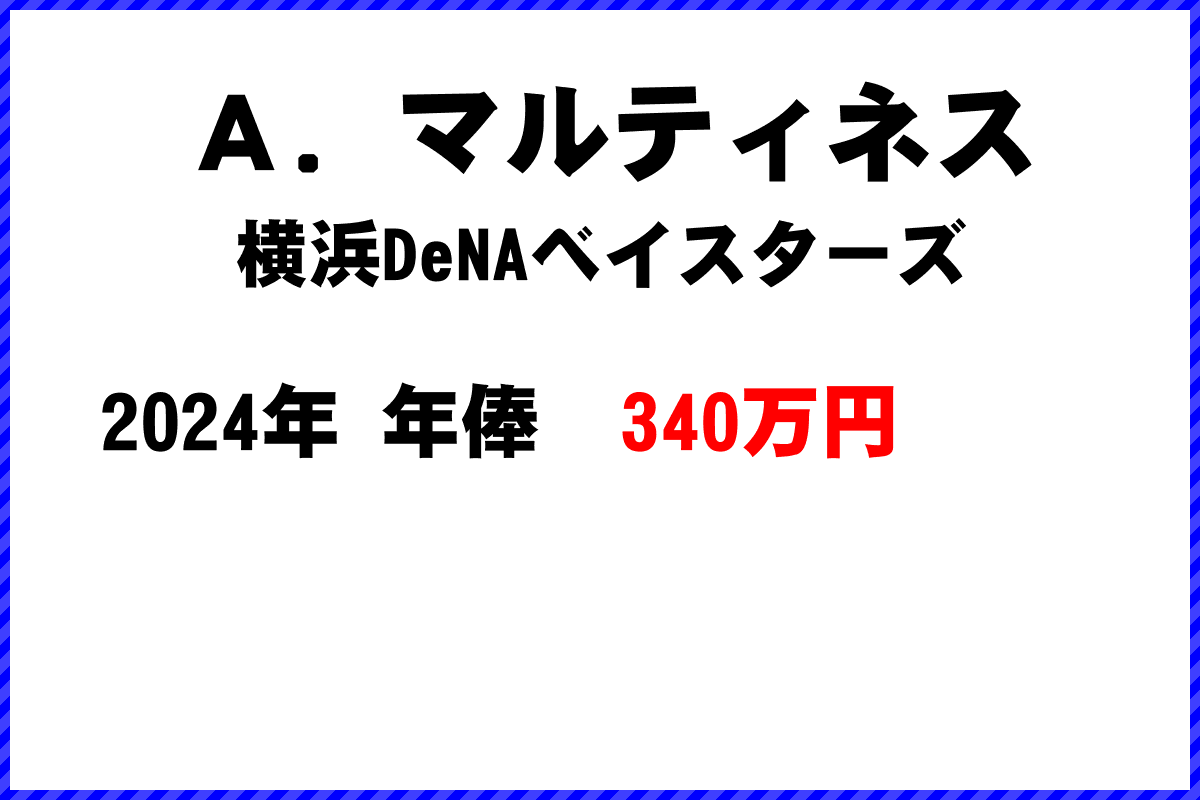 Ａ．マルティネス選手の年俸