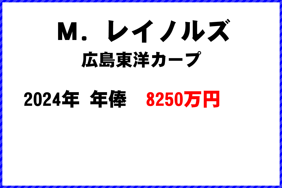 Ｍ．レイノルズ選手の年俸